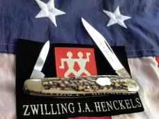 Rare! 1975 Vintage J A Henckels Half Whittler (Mdl# 1780) Pocket Knife w/ Super Stag Handles! NOS