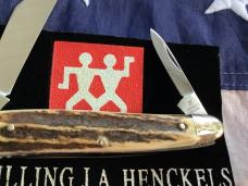 Rare! 1975 Vintage J A Henckels Half Whittler (Mdl# 1780) Pocket Knife w/ Super Stag Handles! NOS