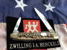 Rare! 1975 Vintage J A Henckels Half Whittler (Mdl# 1780) Pocket Knife w/ Super Stag Handles! NOS