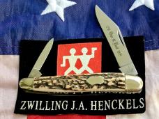 Rare! 1975 Vintage J A Henckels Half Whittler (Mdl# 1780) Pocket Knife w/ Super Stag Handles! NOS