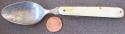 Folding nickel silver SPOON from Picnic or Campaign set with bone handle unmarked
