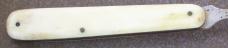 Folding nickel silver SPOON from Picnic or Campaign set with bone handle unmarked