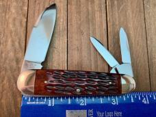 Cattaraugus Cutlery Sleeveboard Whittler For the KCC 1990 Brown Jigged Bone Seki Japan 