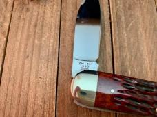 Cattaraugus Cutlery Sleeveboard Whittler For the KCC 1990 Brown Jigged Bone Seki Japan 