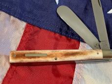 1997 Bulldog Brand HAND MADE 2 Blade Doctor Knife w/ Wide Spatula blade & Handles