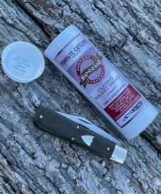GEC TIDIOUTE ** 861223 OD GREEN LINEN MICARTA BULL HIDE CARVER (1 OF 29)