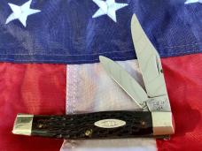 Case xx 1981 Large 4” Stockman Jack Knife (mdl# 6292) With Brown Bone Handles -nice one!