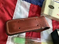 Early1980s Case xx Shark Tooth Folding Hunter w/ Wood Handles (P197 L SSP) +Orig Sheath & Box