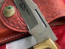 Early1980s Case xx Shark Tooth Folding Hunter w/ Wood Handles (P197 L SSP) +Orig Sheath & Box