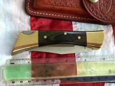 Early1980s Case xx Shark Tooth Folding Hunter w/ Wood Handles (P197 L SSP) +Orig Sheath & Box
