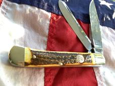 Boker (Tree Brand) Trapper (mdl# 4525) w/ Sweet Stag Handles -NOS