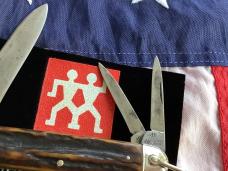 J A Henckels 3 Blade Pocket Knife w/ Great Antique Stag Handles 