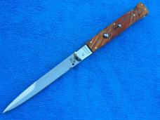 New 11" 5mm D & M Italian Switchblade Orange Burl wood handles LE