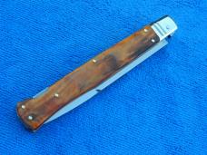 New 11" 5mm D & M Italian Switchblade Orange Burl wood handles LE
