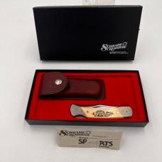 Schrade + USA SC705 Bear Scrimshaw Lockback Knife & Pouch - NIB