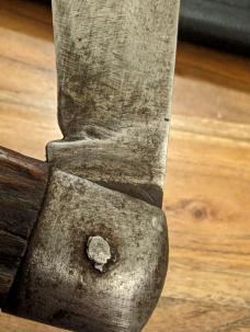 Antique Unbranded Jigged Wood Handle Single Blade Iron Bolsters Carbon Fiber Blade