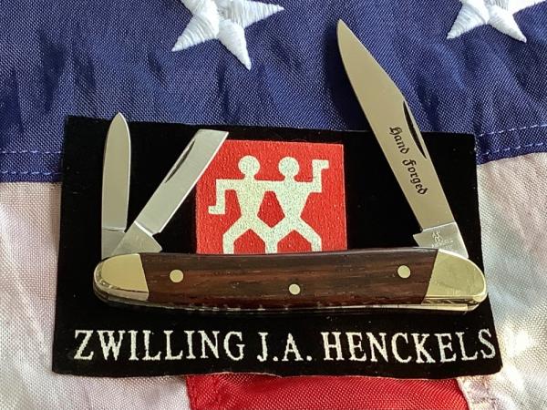 Vintage J A Henckels Whittler (Mdl 1918) Pocket Knife w/ Wood Handles! -NOS
