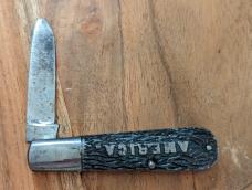 Mid Century "The Boy of America" Single Blade Jigged Metal Handle Pocket Knife