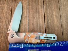 Santa Fe Stoneworks Tesoro Fossiled and Gemstone Titanium Body Button Lock Seki Japan 