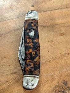 Vintage 1960's Imperial Tortoise Shell Serpentine Handle Jack Knife 