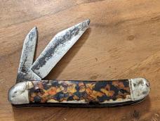 Vintage 1960's Imperial Tortoise Shell Serpentine Handle Jack Knife 