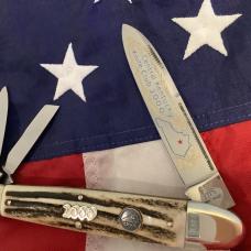 Bulldog Brand Anglo Saxon Whittler w/ Super Vintage Stag Handles -Central Kentucky Knife Club -NOS