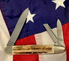 Bulldog Brand Anglo Saxon Whittler w/ Super Vintage Stag Handles -Central Kentucky Knife Club -NOS