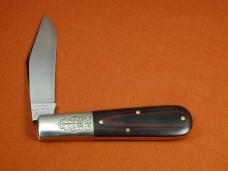 Great Eastern Cutlery GEC Red & Black Linen Micarta Acorn Barlow Knife 1 of 431 Made in USA 861121