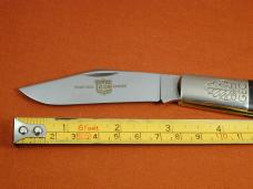 Great Eastern Cutlery GEC Red & Black Linen Micarta Acorn Barlow Knife 1 of 431 Made in USA 861121