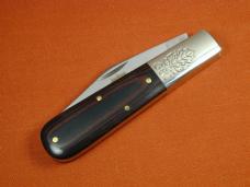 Great Eastern Cutlery GEC Red & Black Linen Micarta Acorn Barlow Knife 1 of 431 Made in USA 861121