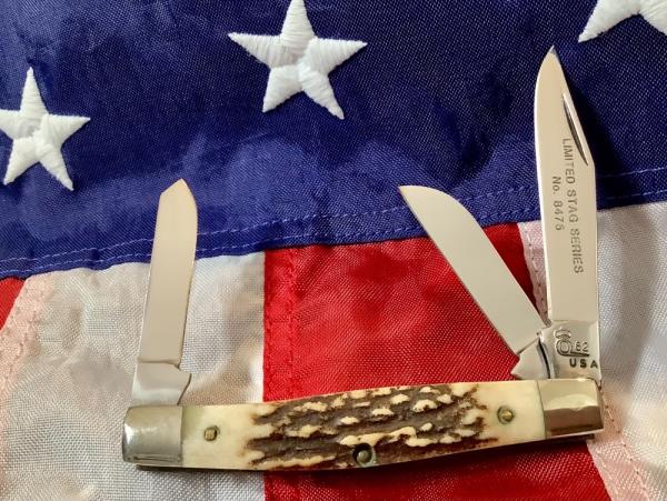 Queen 1982 Stockman Pocket Knife with Great Stag Handles -NM/M