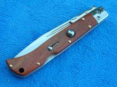 New 9" Roma Italian style Swinguard Switchblade knife Wood handles