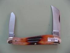   DANIELS FAMILY KNIFE BRANDS-TITUSVILLE CUTLERY-ROOSTER COMB GENUINE AMBER STAG #2