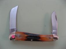   DANIELS FAMILY KNIFE BRANDS-TITUSVILLE CUTLERY-ROOSTER COMB GENUINE AMBER STAG #2