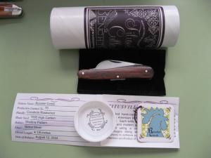 DANIELS FAMILY KNIFE BRANDS-TITUSVILLE CUTLERY-ROOSTER COMB COCOBOLO ROSEWOOD #2