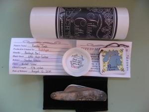 DANIELS FAMILY KNIFE BRANDS-TITUSVILLE CUTLERY-ROOSTER COMB PROTO BUCKEYE BURL