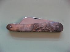   DANIELS FAMILY KNIFE BRANDS-TITUSVILLE CUTLERY-ROOSTER COMB PROTO BUCKEYE BURL