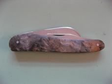   DANIELS FAMILY KNIFE BRANDS-TITUSVILLE CUTLERY-ROOSTER COMB PROTO BUCKEYE BURL
