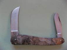   DANIELS FAMILY KNIFE BRANDS-TITUSVILLE CUTLERY-ROOSTER COMB PROTO BUCKEYE BURL