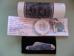 DANIELS FAMILY KNIFE BRANDS-TITUSVILLE CUTLERY-ROOSTER COMB PROTO BLUE BOX ELDER