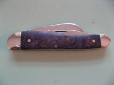   DANIELS FAMILY KNIFE BRANDS-TITUSVILLE CUTLERY-ROOSTER COMB PROTO PURPLE BURL