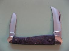   DANIELS FAMILY KNIFE BRANDS-TITUSVILLE CUTLERY-ROOSTER COMB PROTO PURPLE BURL