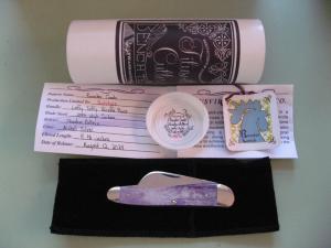 DANIELS FAMILY KNIFE BRANDS-TITUSVILLE CUTLERY-ROOSTER COMB PROTO PURPLE GIRAFFE