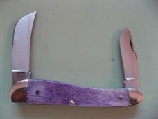   DANIELS FAMILY KNIFE BRANDS-TITUSVILLE CUTLERY-ROOSTER COMB PROTO PURPLE GIRAFFE