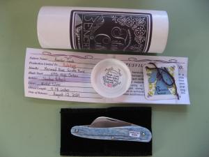 DANIELS FAMILY KNIFE BRANDS-TITUSVILLE CUTLERY-ROOSTER COMB PROTO MERMAID BLUE GIRAFFE SHADOW