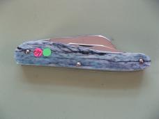   DANIELS FAMILY KNIFE BRANDS-TITUSVILLE CUTLERY-ROOSTER COMB PROTO MERMAID BLUE GIRAFFE SHADOW