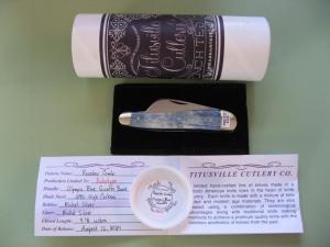 DANIELS FAMILY KNIFE BRANDS-TITUSVILLE CUTLERY-ROOSTER COMB PROTO OLYMPIC BLUE GIRAFFE
