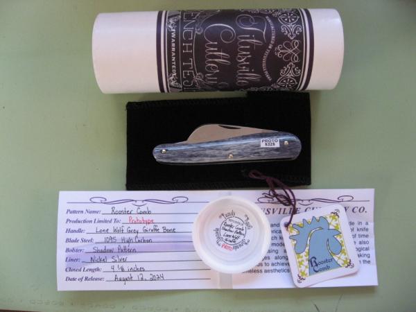 DANIELS FAMILY KNIFE BRANDS-TITUSVILLE CUTLERY-ROOSTER COMB PROTO LONE WOLF GIRAFFE SHADOW DANIELS FAMILY KNIFE BRANDS-TITUSVILLE CUTLERY-ROOSTER COMB PROTO LONE WOLF GIRAFFE SHADOW