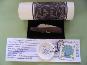 DANIELS FAMILY KNIFE BRANDS-TITUSVILLE CUTLERY-ROOSTER COMB PROTO COCOBOLO WOOD SHADOW