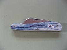   DANIELS FAMILY KNIFE BRANDS-TITUSVILLE CUTLERY-ROOSTER COMB PROTO OLYMPIC BLUE GIRAFFE SHAD SHADOW